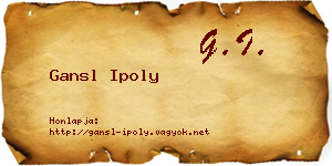 Gansl Ipoly névjegykártya